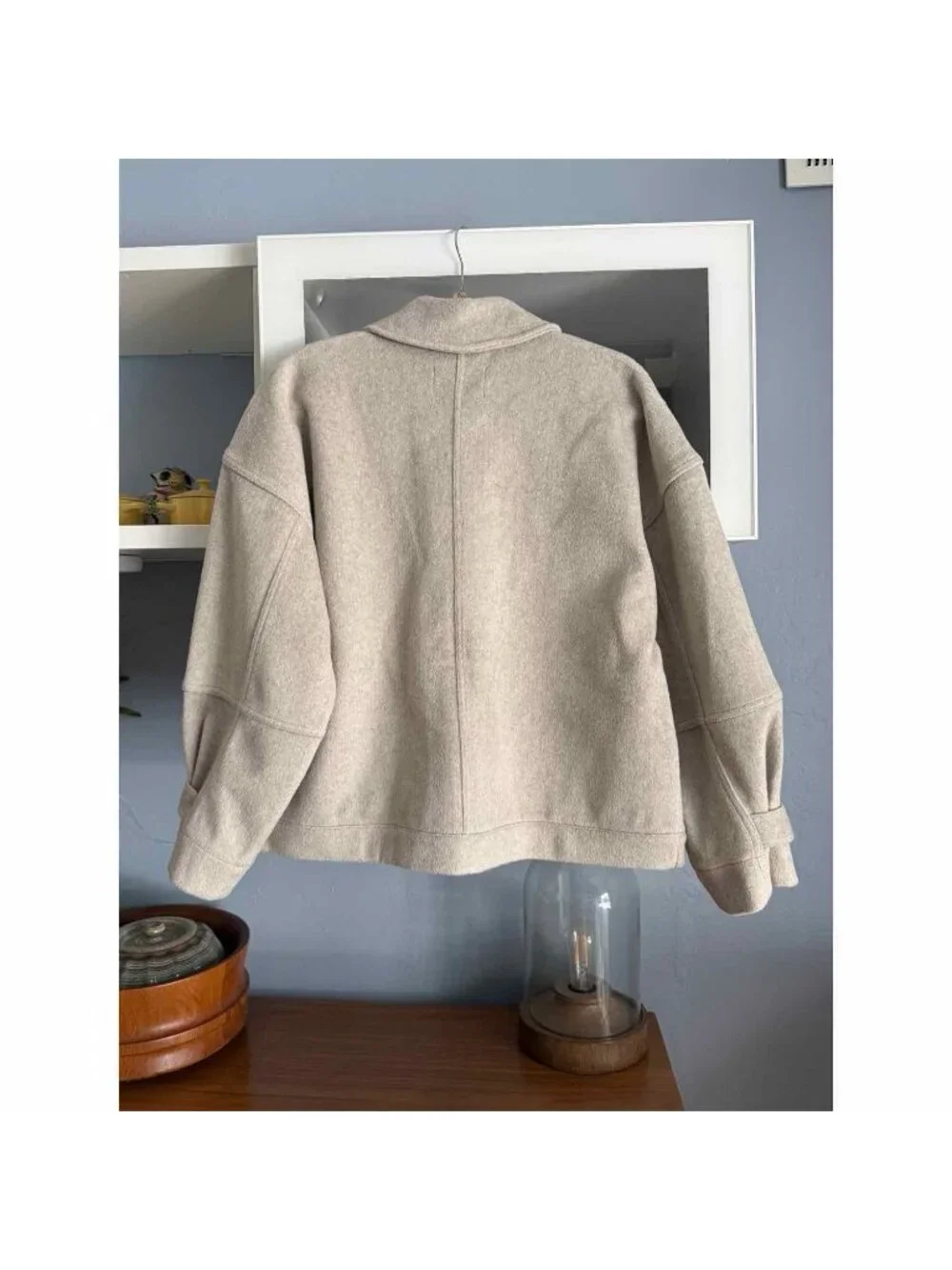 Free People We The Free Sally Chore Jacket Size S Beige/Gray